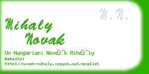 mihaly novak business card